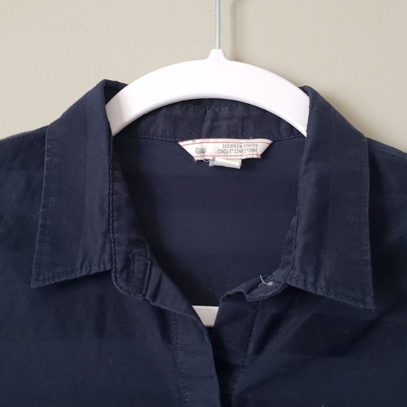 GAP Striped navy blue button-down blouse - Picture 3 of 5